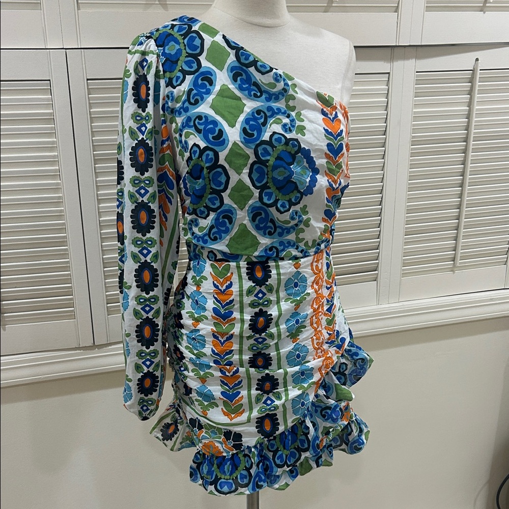 MNG One-Shoulder Multicolor Patterned Dress in perfect condition - Picture 3 of 8